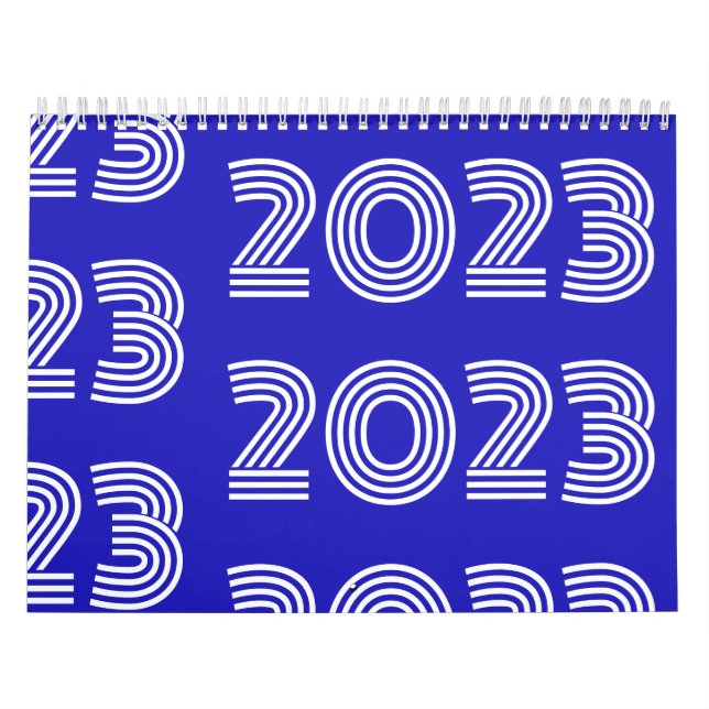 Modern grafiktypgrafi, blå vit kalender (Omslag)