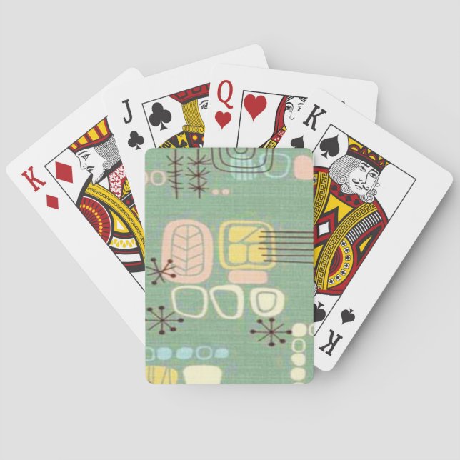 Modern grafisk design för mitt- århundrade som casinokort (Baksidan)