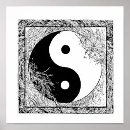 Modern Grafisk Design: Högkontrast Yin Yang Poster