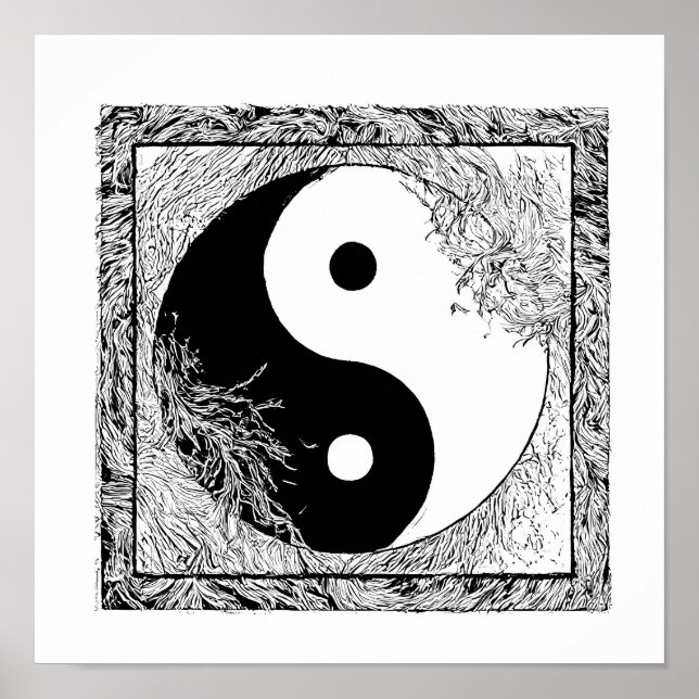 Modern Grafisk Design: Högkontrast Yin Yang Poster (Framsidan)