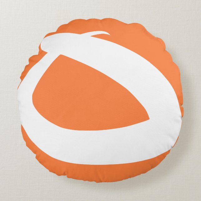 Modern grafisk design runt fyllning rund kudde (Framsidan)