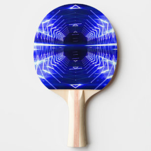Modern grafisk glödande virvel, blått - pingisracket