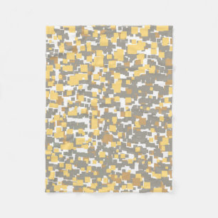 Modern grafisk Grått, Guld och vit geometri Fleecefilt