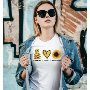Modern grafisk Gult Solrosfärs T-shirt