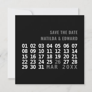 Modern grafisk kalender bröllop spara datum datumet