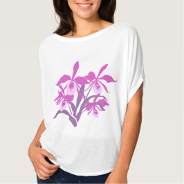 Modern grafisk kattleya stil orchid tee shirt