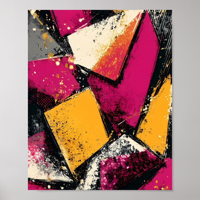 Modern grafisk pop: Abstrakt fragmentering Poster (Framsidan)