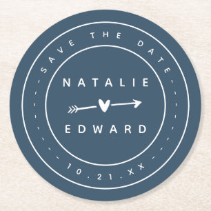 Modern grafisk spara datera underlägg papper rund