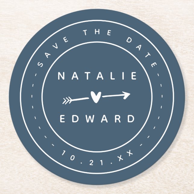 Modern grafisk spara datera underlägg papper rund (Framsidan)