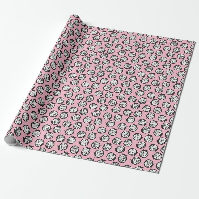 Modern granatäpple: Abstrakt Sömlöst Stil Presentpapper (Utrullad)
