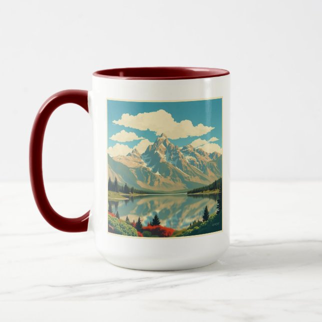 Modern Grand Teton Alpine Zen Personalized Mugg (Vänster)