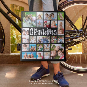 Modern Grandma 21 Photo Collage Anpassningsbar Fär Tygkasse