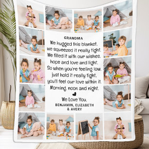 Modern Grandma Anpassningsbar Multi Photo Grandpar Fleecefilt