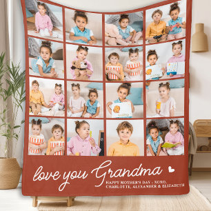 Modern Grandma Anpassningsbar Terracotta 16 Photo  Fleecefilt