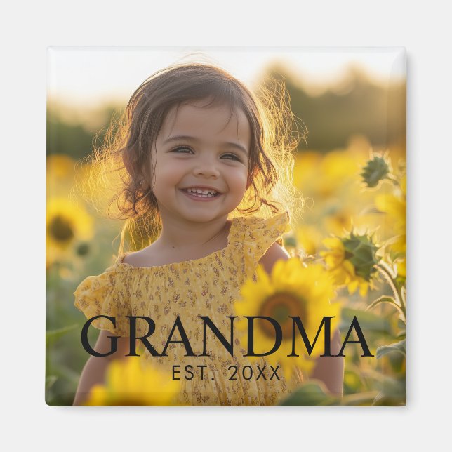 Modern Grandma Photo Magnet (Framsidan)