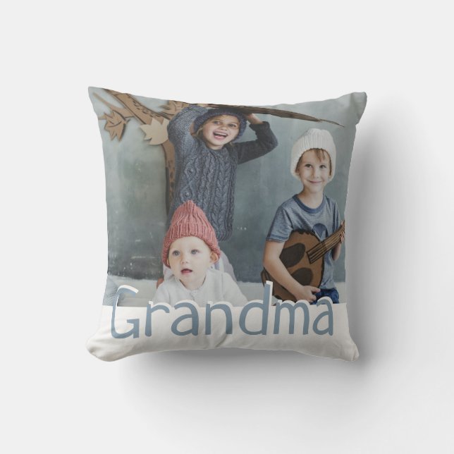 Modern Grandma Photo & Quote | ANPASSNINGSBAR FÄRG Kudde (Framsida)