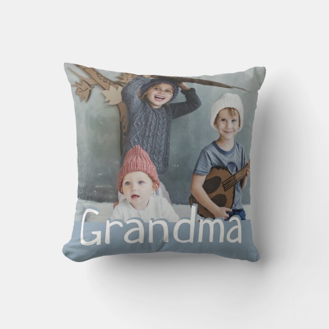 Modern Grandma Photo & Quote Cute Gift Cushion Kudde (Framsida)