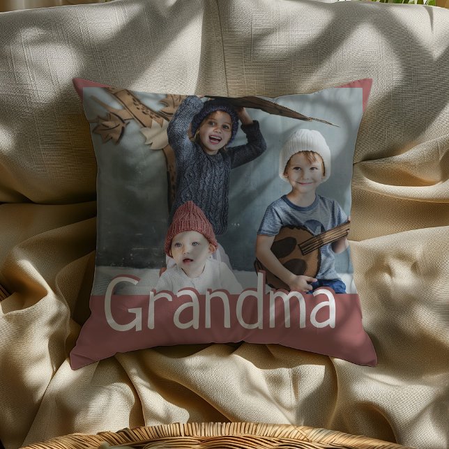 Modern Grandma Photo & Quote Cute Gift Cushion Kudde (Skapare uppladdad)