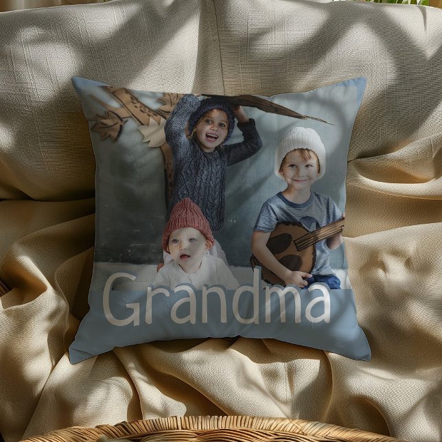 Modern Grandma Photo & Quote Cute Gift Cushion Kudde (Skapare uppladdad)