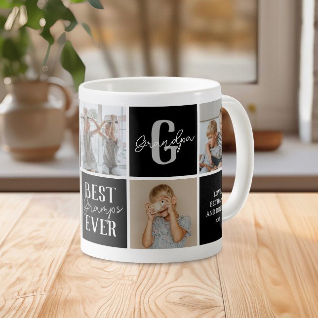 Modern Grandpa Photo Collage Kaffemugg (Skapare uppladdad)