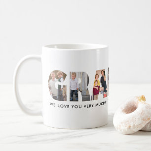 Modern GRANDPA Photo Collage Lycklig Fars dag Kaffemugg