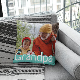 Modern Grandpa Photo & Quote Cute Gift Cushion Kudde
