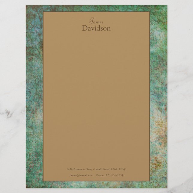 Modern Granite Letterhead Stationery Brevhuvud (Framsida)