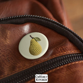 Modern Granny Gult Grönt Crochet Pear Fruit Knapp