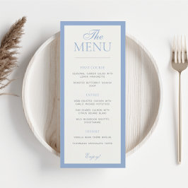 Modern Gräns Elegance Bröllop Menu Meny