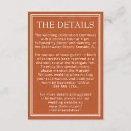 Modern Gräns-kortplats med minimalistiskt terrakot Tilläggskort