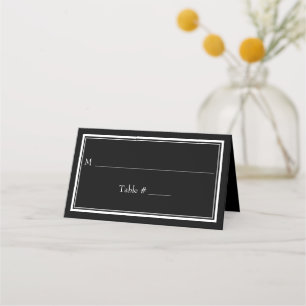 Modern Gräns minimalistisk svart Bröllop Placeringskort