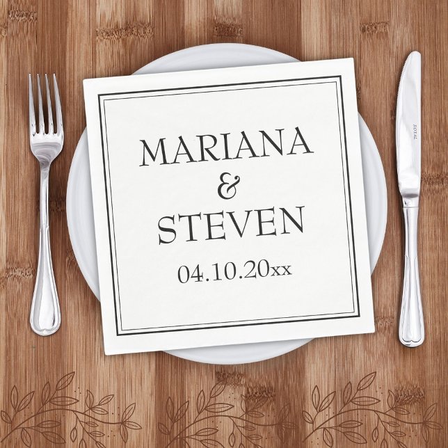 Modern Gräns minimalistisk svart och vit blöjor Pappersservett (Skapare uppladdad)