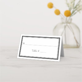 Modern Gräns minimalistisk svart, vit Bröllop Placeringskort