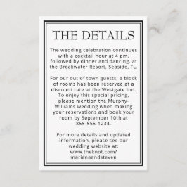 Modern Gräns-minimalistisk svart vit Tilläggskort