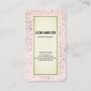 Modern Gräns Specklad Mönster Rosa Visitkort