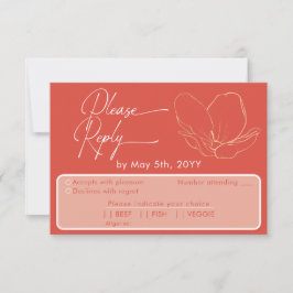 Modern grapefruit Red Attendance & Meal Choice OSA Kort