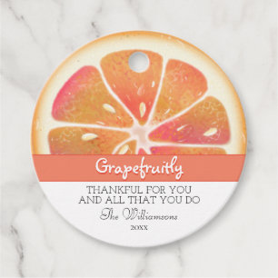 Modern Grapefrukt Frukt Tack Gåvor Etiketter