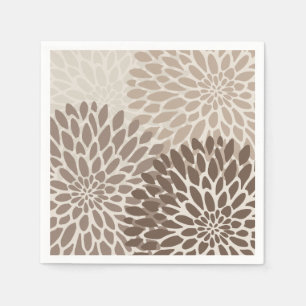 Modern Graphic Chrysanthemums Pappersservett