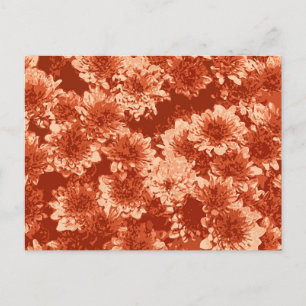 Modern Graphic Dahlia Mönster, Mandarin Orange Vykort