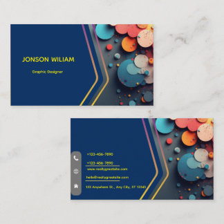 Modern Graphic Designer Business Card | Custom Min Visitkort