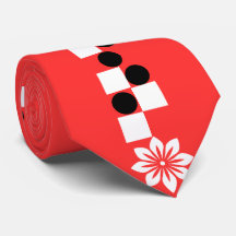 Modern Graphic Kant: Crimson Bloom Silke Tie