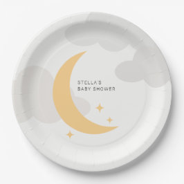 Modern Graphic Måne Stars Clouds Baby Shower