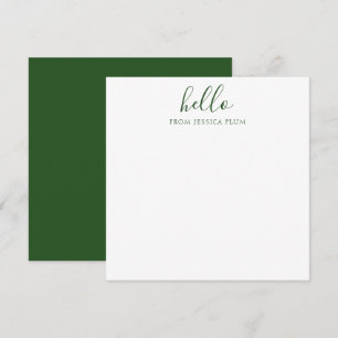 Modern Gräs Grönt Hej Correspondens Note Card Anteckningskort
