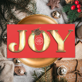 Modern Gräs Red and Guld Joy Business Logotyp Julkort
