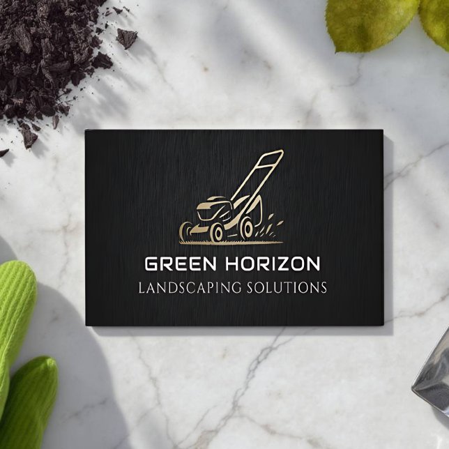 Modern Gräsklippar Affärs Kort för Grönytevård (Modern Business Card - Front)