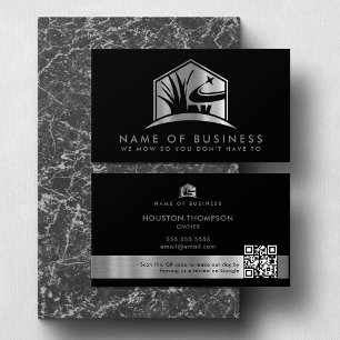 Modern Gräsmatta Care Logotyp Landscaper Service Q Visitkort