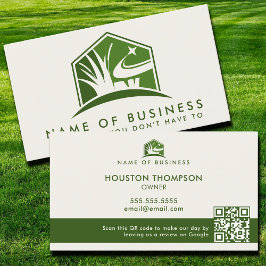 Modern Gräsmatta Care Logotyp Landscaper Service Q Visitkort