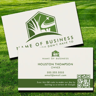 Modern Gräsmatta Care Logotyp Landscaper Service Q Visitkort