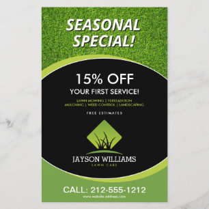 Modern Gräsmatta/Landscaping Grass Logotyp Black Flygblad