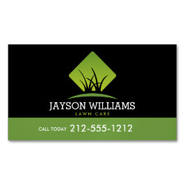 Modern Gräsmatta/Landscaping Grass Logotyp Black Magnetiska Visitkort